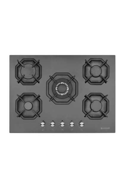 Ec-ah 2250 Bw Bg70 Sng 5 Gözü Gazlı(WOK GÖZLÜ) 70 Cm Siyah Cam Ankastre Gömmeli Ocak