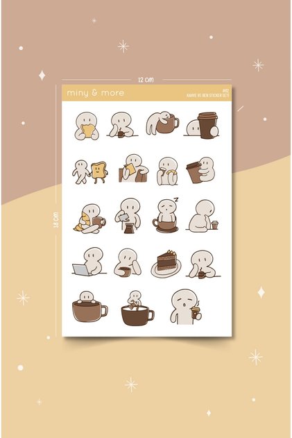 Kahve Ve Ben Sticker – Planlayıcı Sticker Seti #62
