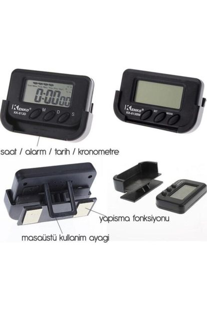 ALKILIÇ Dijital Mini Masa Araba Saati Kronometre - 2