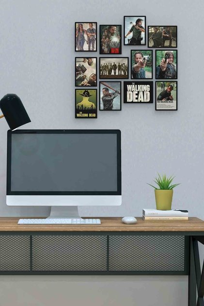 HERO Tasarım - The Walking Dead 12 Parça Mdf (ahşap) Tablo Ofis Boyu 30x30 Cm