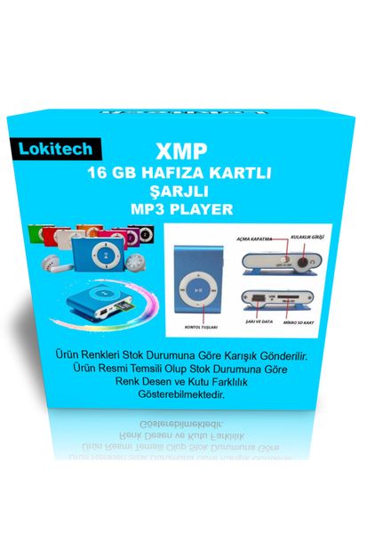 LokiTech Mpx 16 Gb Hafıza Kartlı Şarjlı Mp3 Player - Mp3 Çalar - Müzik Çalar - Medya Player - Media Player - 8