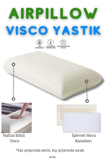 Visco Pillow Air Channel Pillow Original Visco Backed Pillow 56x34x13 Cm