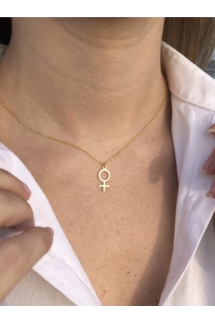 Feminist Venüs Kolye 925 Ayar Gümüş Üzeri Altın Kaplama