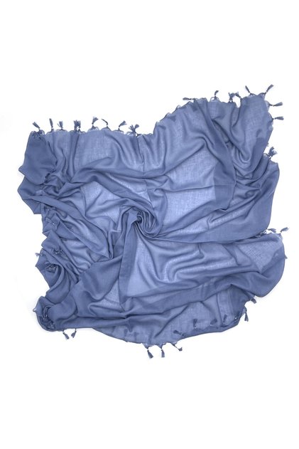 Düz Renk Boncuklu Yazma 110cm X 110cm Petrol Mavisi