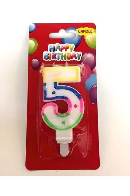 Mini Party Store 5 Year Old Colorful Number Candle