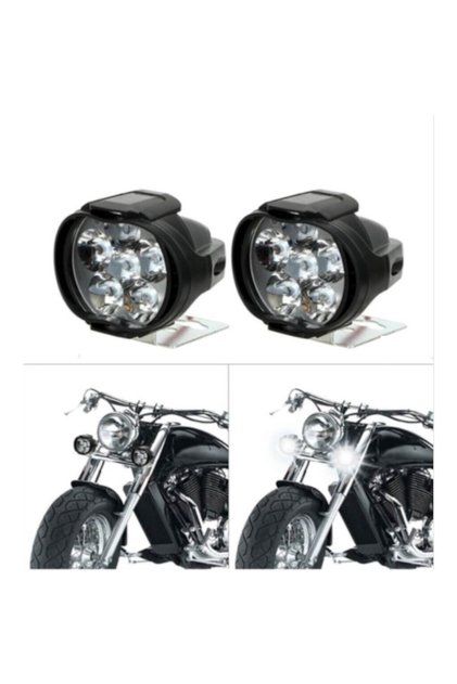 Motosiklet Sis Farı Takım 6 6 Ledli Mercekli Çakar & Sabit Mod