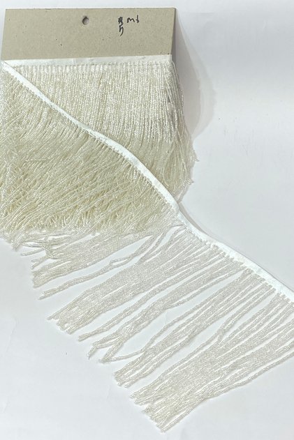Decorative Ribbon Transparent White Beaded 15 cm Fringe Tassel – Decorative Ribbon, Stylish Design – Decorative
