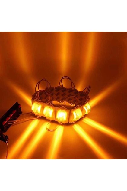 Yeni Nesil Modül Led Geniş (YAN) Açılı Güçlü Led Işık 12v - 1.5w - Amber (5 ADET)