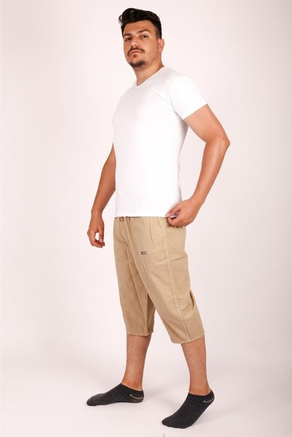 Unisex Linen Fabric Raw Cloth Summer Comfortable Bermuda Capri