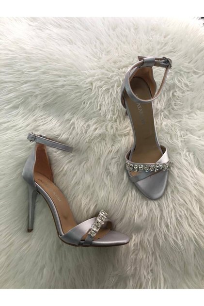 Alize Satin Stone Heeled Shoes