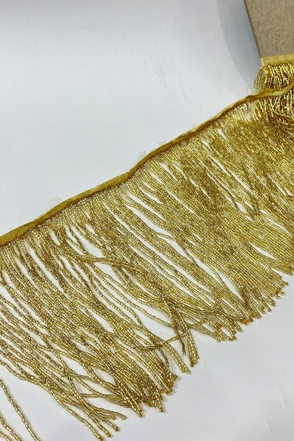 Golden Beaded Fringe Tassel 15 cm – Special Design, Accessory, Quality Production, Eye-Catching Style