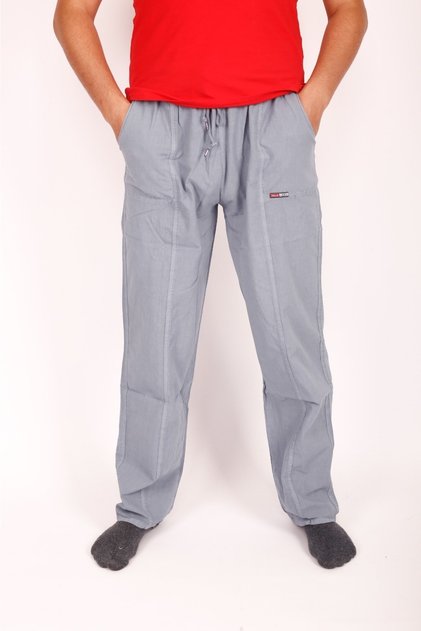 Pantaloni unisex din bumbac cu aspect de in, confortabili, cu talie elastică, unisex
