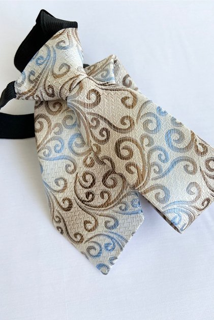 Premium Collection Gold Blue Patterned Boys' Tie