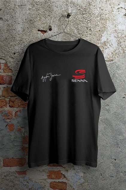 Ayrton Senna Imzalı Senna Logo Baskılı T-shirt