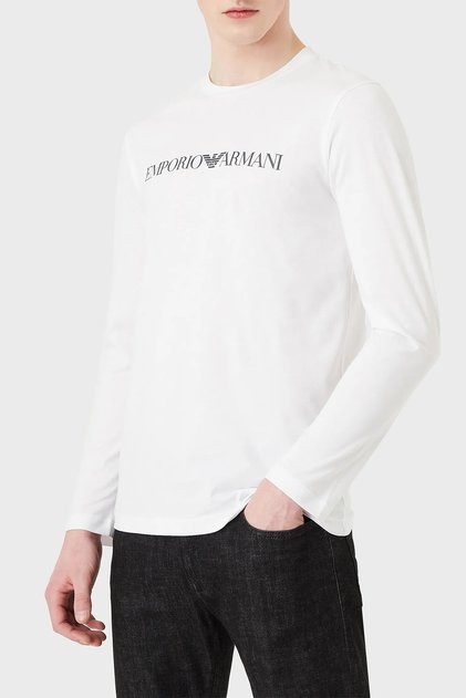 With Logo Slim Fit Crew Neck Long Sleeve Cotton t Shirt Men t Shirt 8N1Tn8 1Jpzz 0