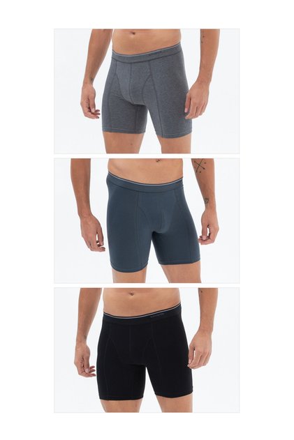 Men's Black 3 Pack Tender Cotton Atramelaj Athracite Long Leg Boxer 9683.
