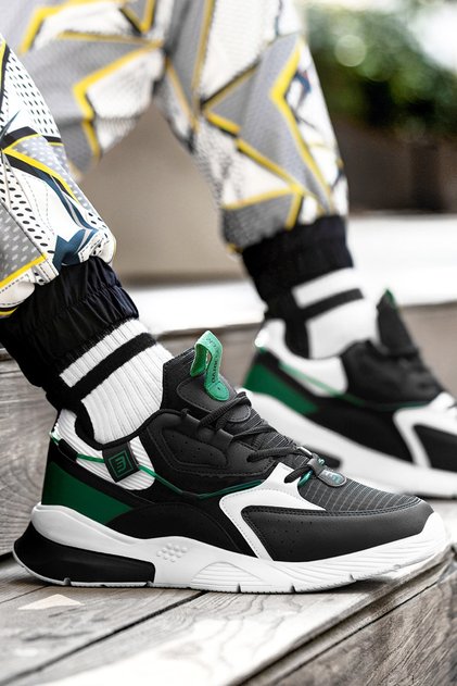 Black White Green Unisex Sneakers