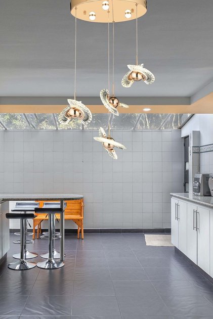 Luxury Modern Crystal Sarkıt Led Avize Dörtlü Gold Sarı