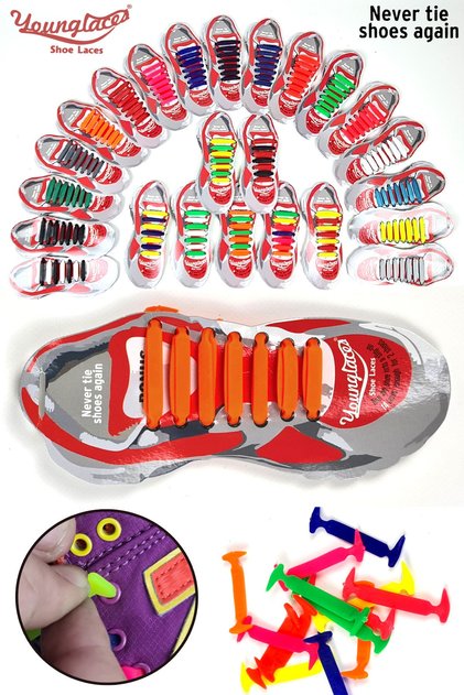 Children's Laces Practical Silicone Shoelaces Set of 14 Pieces Ta007R