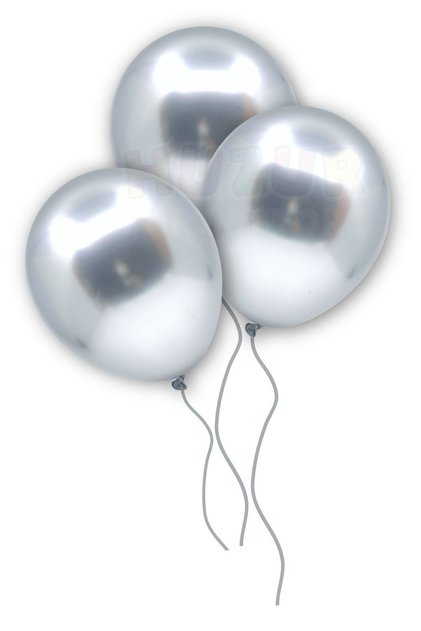 Silver Colored Chrome Balloon 10 Pieces 30 Cm Gray Silver Incredibly Bright Color Vivid Birthday Party