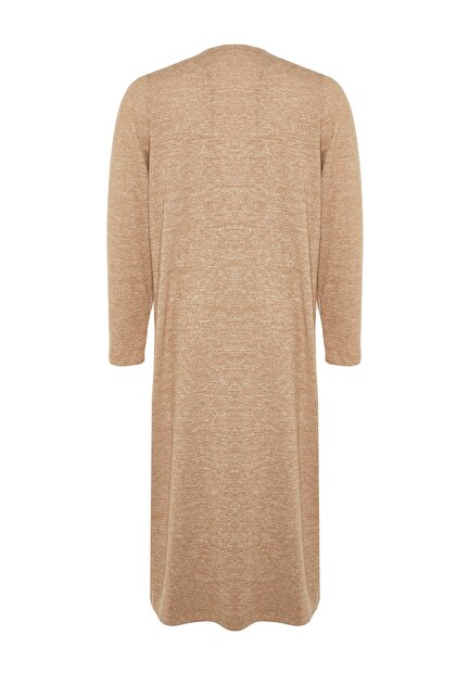 Trendyol Curve Plus Size Beige Soft Cardigan-Dress 2-Piece Suit -  Tbbaw23Ah00004- Trendyol