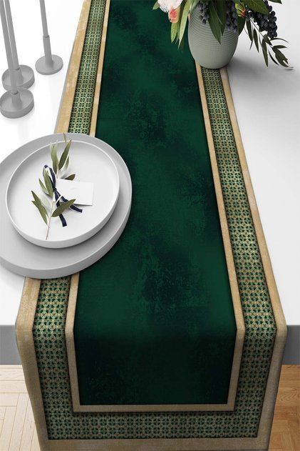 40x140cm Tablecloth Stain Resistant Premium Thai Feather Woven Fabric Runner Elite Framed Rnr396