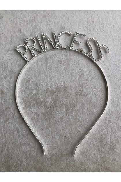 Silver Color Metal Stone Princess Written Party Crown