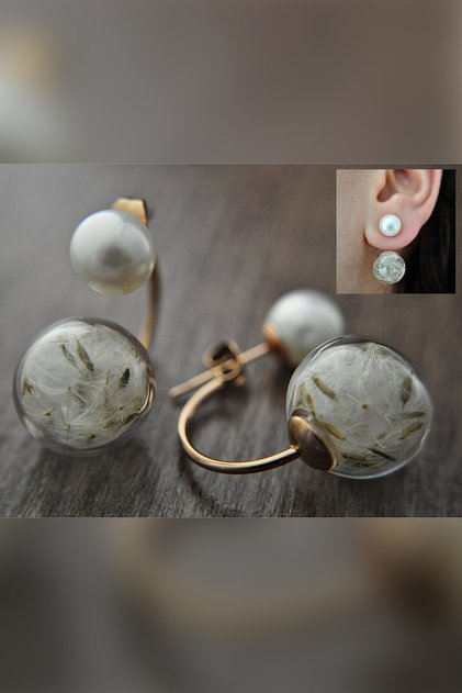 Polen Rose Gold Incili Küpe