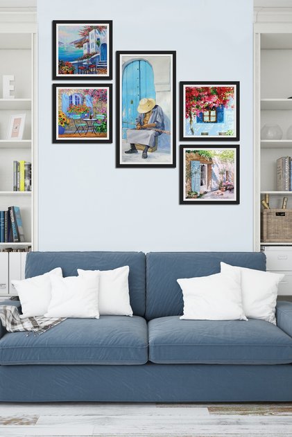Collage Style 5 Parçalı Mdf Tablo Atf224