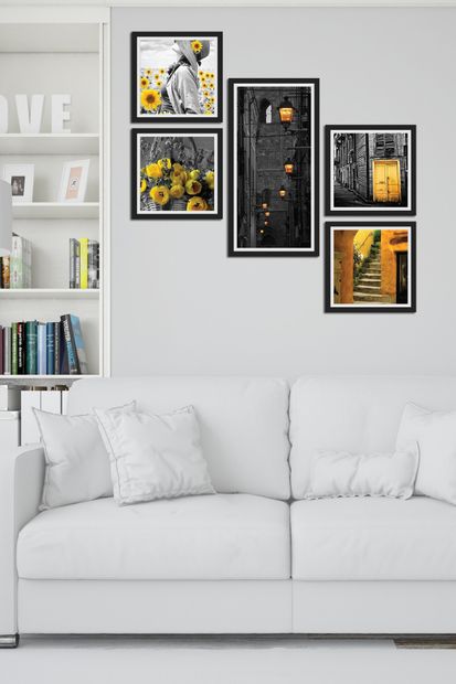 Cadran Collage Style 5 Parçalı Mdf Tablo Atf219 - 1