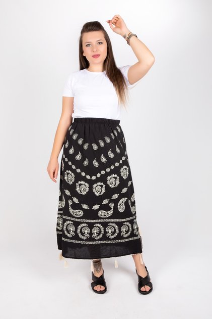 Women's Black Şile Cloth Skirt