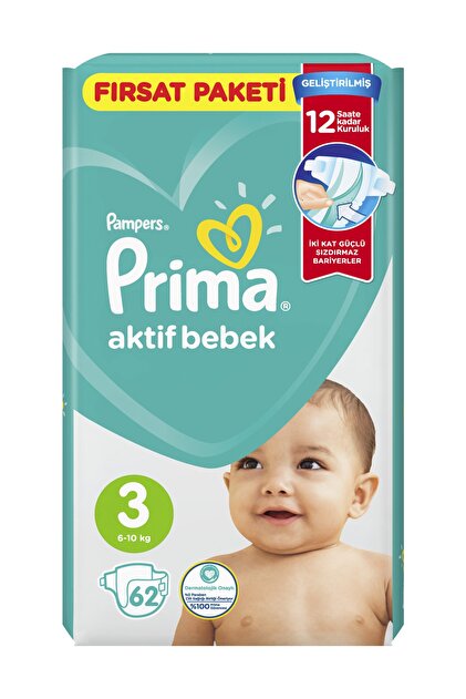 Prima Aktif Bebek 3 Numara Bebek Bezi 62'li Fiyatı, Yorumları