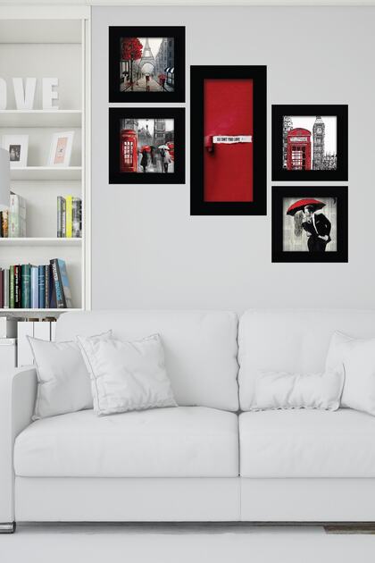Collage Style 5 Parçalı Mdf Tablo Atf295