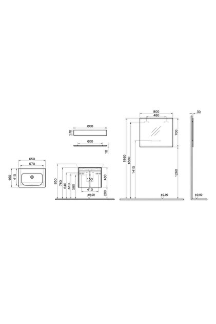 VitrA Step 85 cm Teak Renk Set Banyo Dolabı - Fiyatı, Yorumları