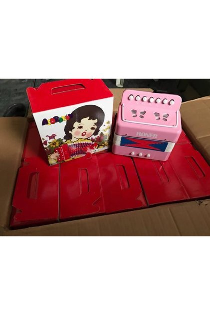 3 Bas Mini Boy Pembe Renk Çocuk Akordeonu-