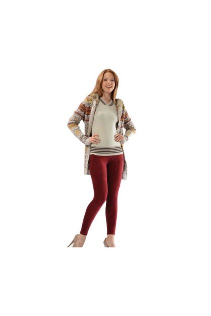 Women's Burgundy Corduroy Tights