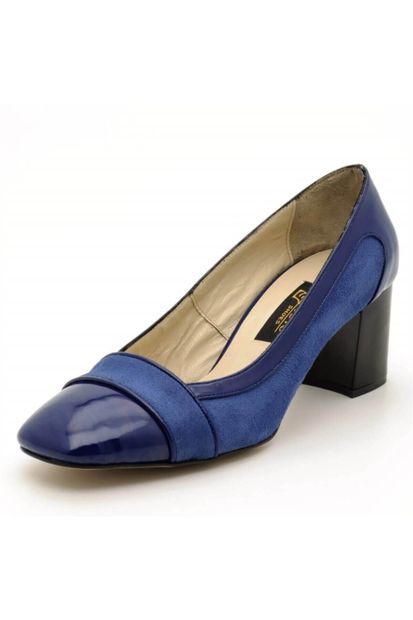 İriadam Kadın Mavi Büyük Numara Topuklu Ayakkabı - 1
