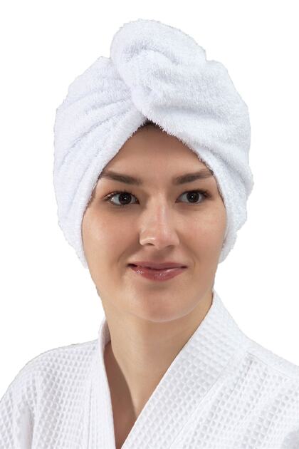 Elmira Cotton Towel Hair Drying Cap for Women and Men, Pack of 2