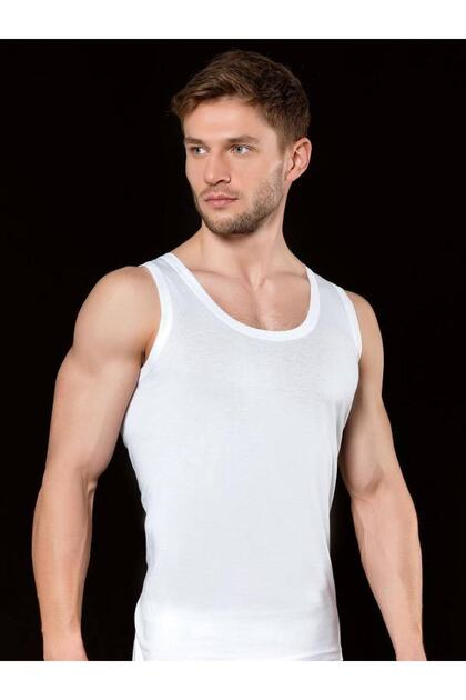 Men's White Cotton Combed Cotton Undershirt