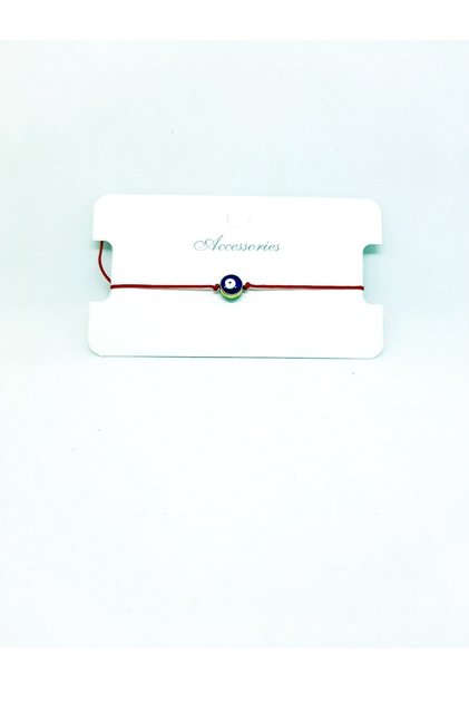 سوار بحبل أحمر قابل للتعديل من الخلف مع خرز عين الشر