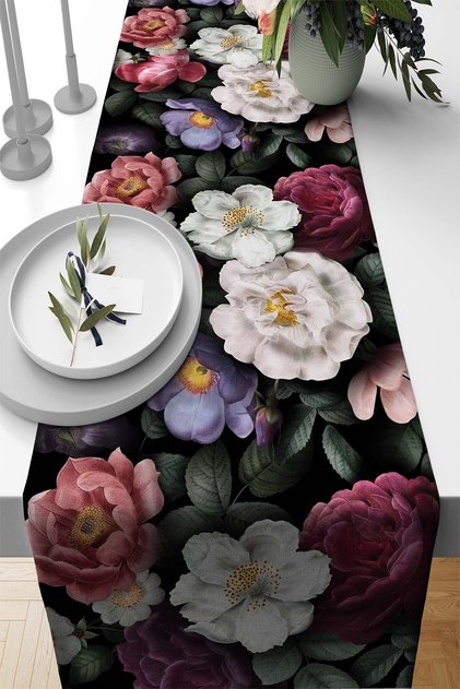 40x140cm Premium Thai Feather Woven Stain Resistant Fabric Table Cloth Runner Flower Garden Rnr448