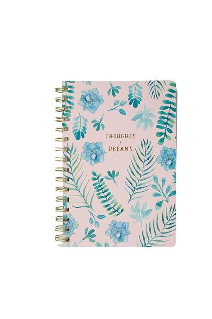 Acar Blume Hera Soft Floral Striped Spiral Notebook 14,5*21 Cm 256 Pages 80 Gr. 1.dough