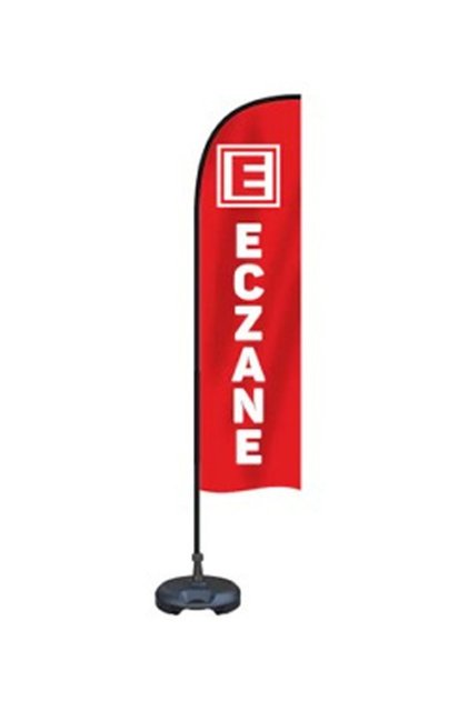 Eczane Temalı Olta Yelken Bayrak 75x300 Cm A+ Kumaş