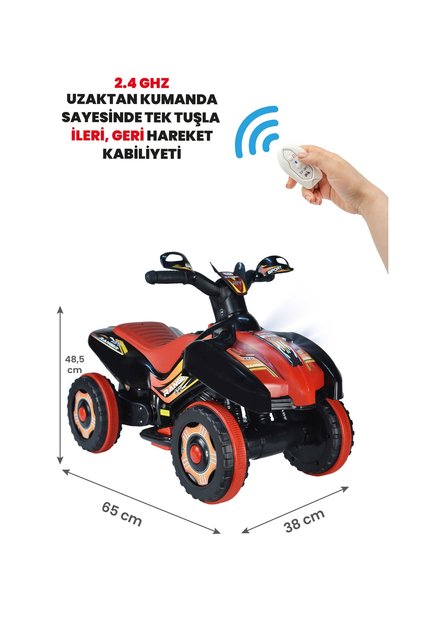 Uzaktan Kumandalı Akülü Atv 6v Ranger-siyah