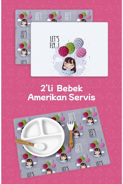 Cute Girl| Girl (42x30) Pvc 2-Piece Erasable American Service