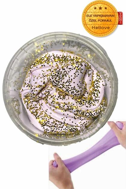 Işıltılı Simli Slime Oyun Hamuru Gold Ele Yapışmayan Pofuduk Slaym 1 Adet