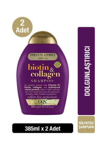 OGX Biotin & Collagen Sülfatsız Şampuan 385 ml X 2 Adet - 1