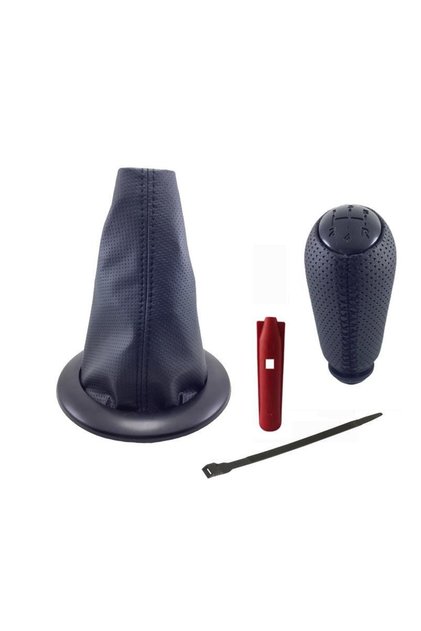 Renault Megane 2 Gear Shift Knob and Leather Cover, Black Stitching + Leather Knob, Black Cover.