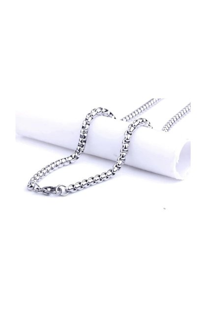Iç Içe Geçmeli Çelik Erkek Kolye Zincir 3mm 65cm