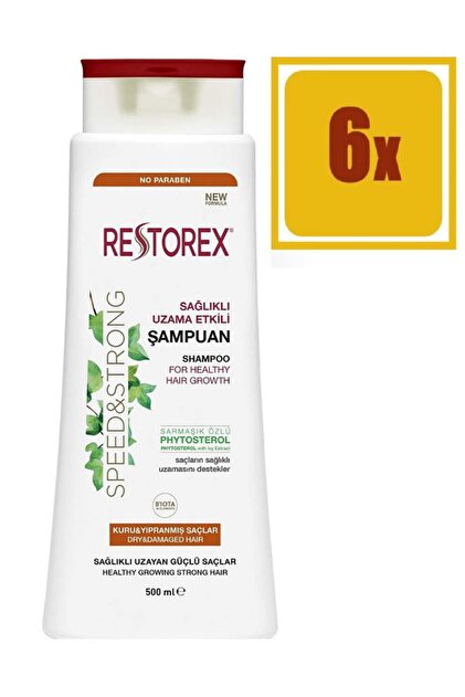 Restorex Kuru Ve Yıpranmış Saçlar Için Şampuan 500 Ml 6 Adet